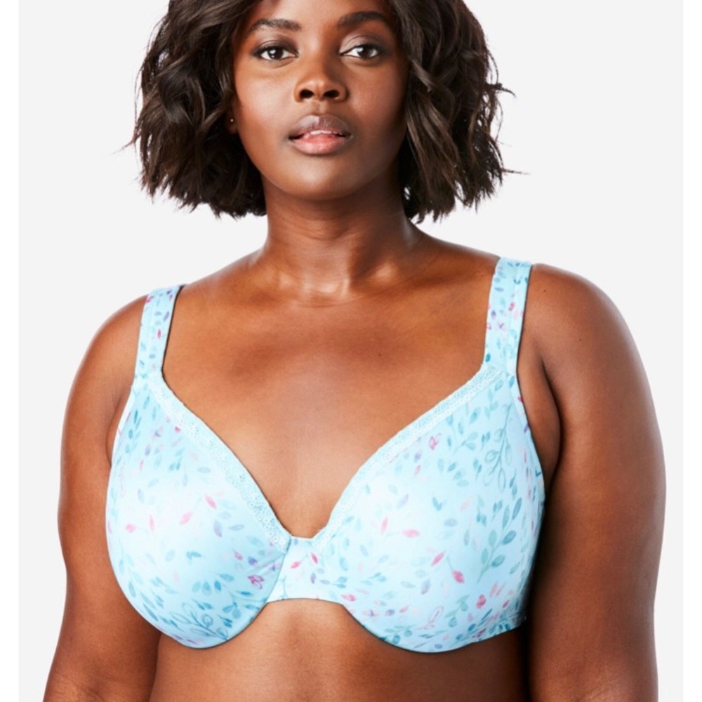 LACE TRIM 40c MICROFIBER UNDERWIRE T-SHIRT BRA